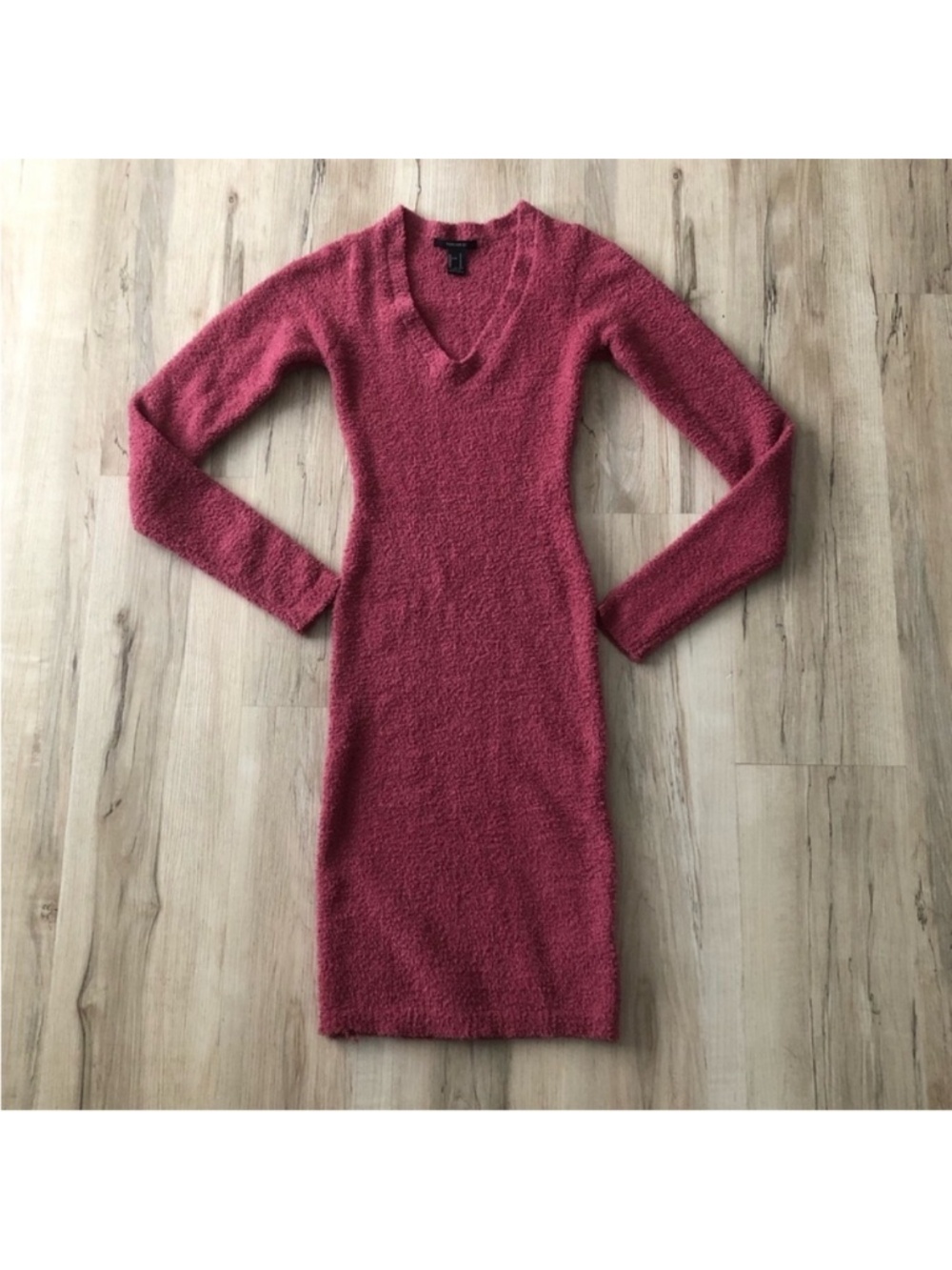 MASSIVE $10  SALE Forever 21 Textured Long Sleeve Dress in Deep Pink